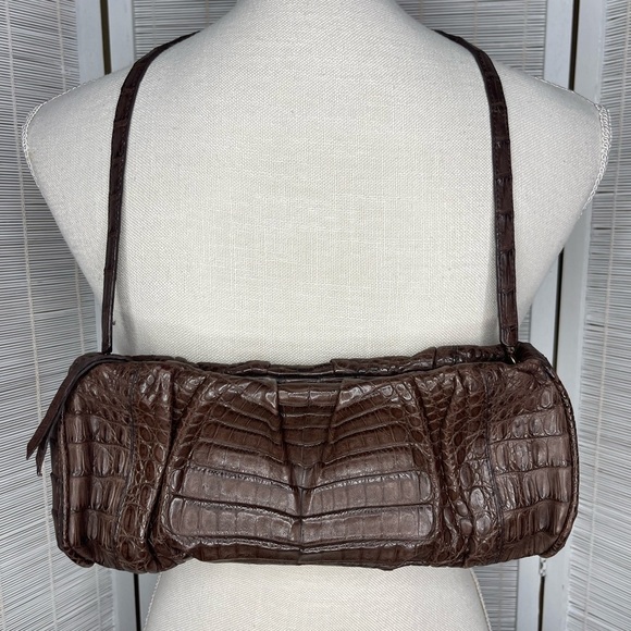 Nancy Gonzalez Crocodile Leather Bag Brown - Picture 1 of 15